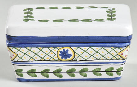 Blue Lattice 5" Rectangular Box W/Lid