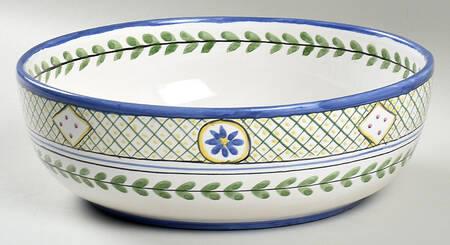 Blue Lattice 8" Salad Serving Bowl