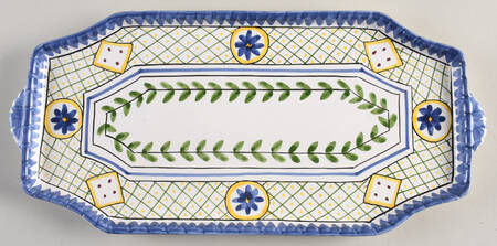 Blue Lattice 14" Rectangular Serving Platter
