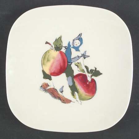 Harvest (Scenes, Coupe) Square Salad Plate