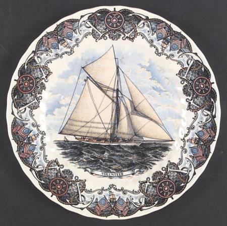 Currier and Ives Nautical Dinner Plate