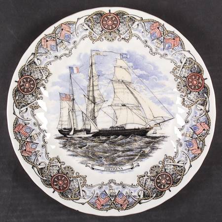 Currier and Ives Nautical Dinner Plate
