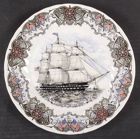 Currier and Ives Nautical Dinner Plate