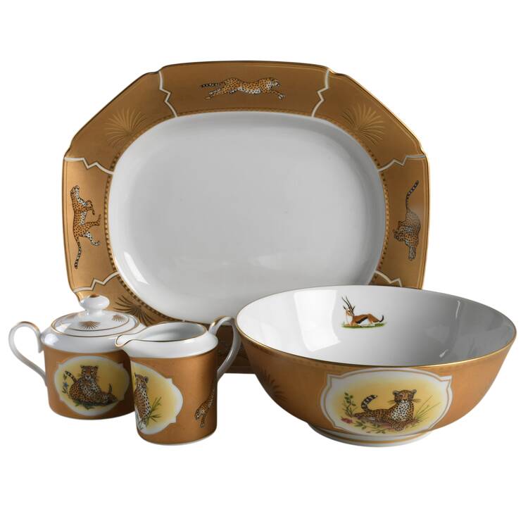 Golden Cheetah 5 Piece Hostess Set