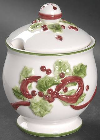 Winter Garland Sugar Bowl & Lid