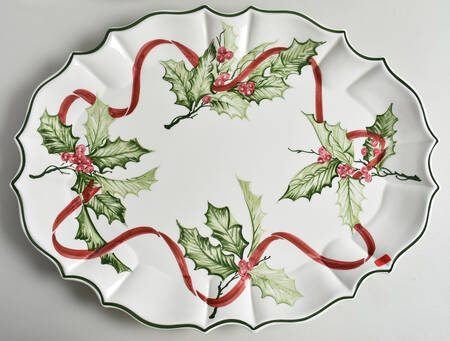 Winter Garland 20" Oval Serving Platter