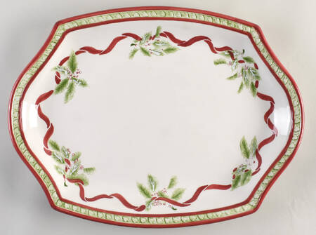 Winter Garland 18" Oval Serving Platter