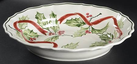 Winter Garland 16" Large Oval Salad Serving Bowl by Charter Club