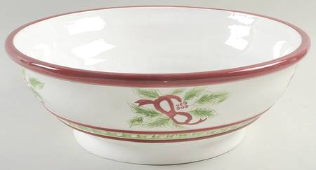 Winter Garland 14" Large Salad Serving Bowl by Charter Club
