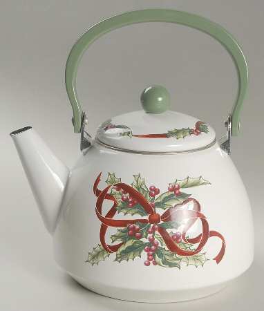 Winter Garland Metal Kettle & Lid