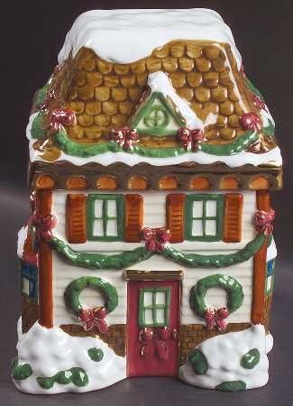 Winter Garland Figural Candy Jar & Lid