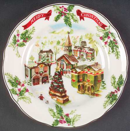 Winter Garland Accent Luncheon Plate by Charter Club
