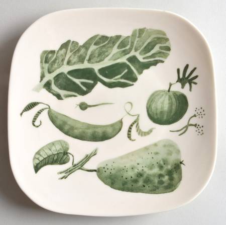 Green Thumb Square Salad Plate