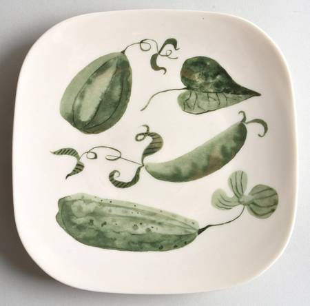 Green Thumb Square Salad Plate
