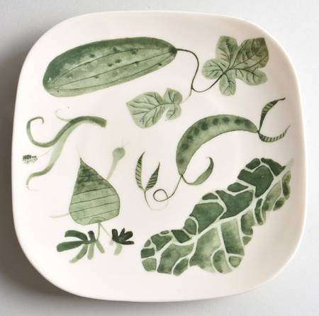 Green Thumb Square Salad Plate