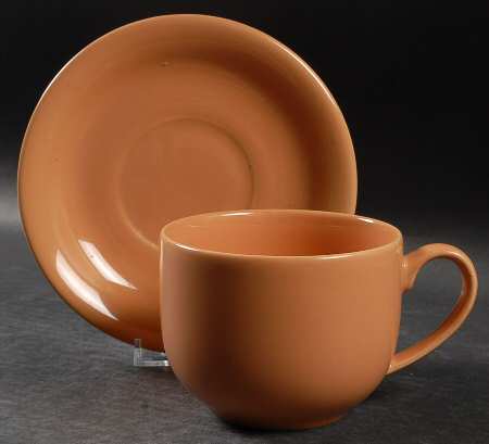 Sierra Terra Cotta Flat Cup & Saucer Set