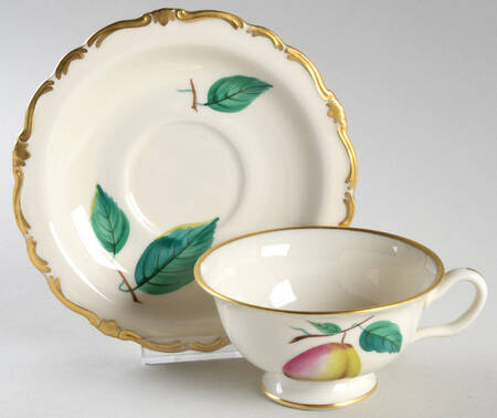 American Fruit Print Footed Cup & Saucer Set