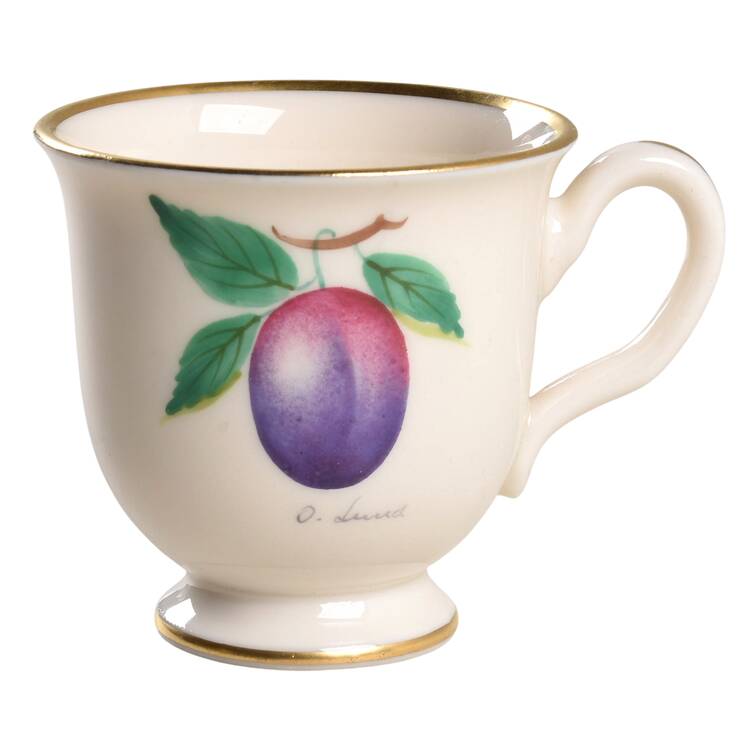 American Fruit Print Footed Demitasse Cup