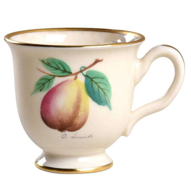 American Fruit Print Footed Demitasse Cup