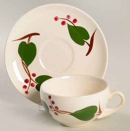 Stanhome Ivy Flat Cup & Saucer Set