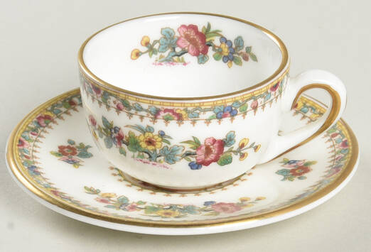Ming Rose (Smooth) Miniature Cup and Saucer Set
