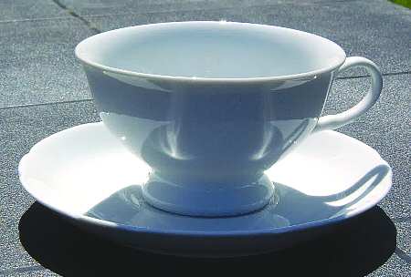 Classic White (Scalloped) Footed Cup & Saucer Set