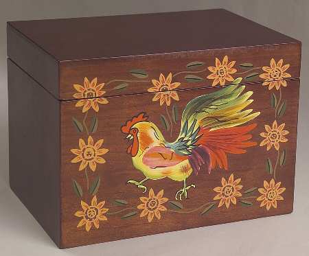 Sunrise Wood Recipe Box & Lid