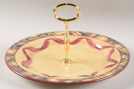CLR14 Round Serving Plate with Center Handle (Dp) Hc