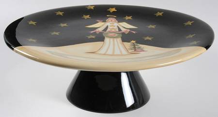 Midnight Angel 12" Diameter Pedestal Cake Stand