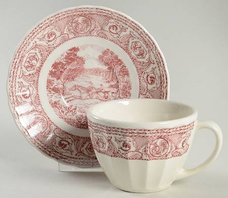 St. George Rose Flat Cup & Saucer Set