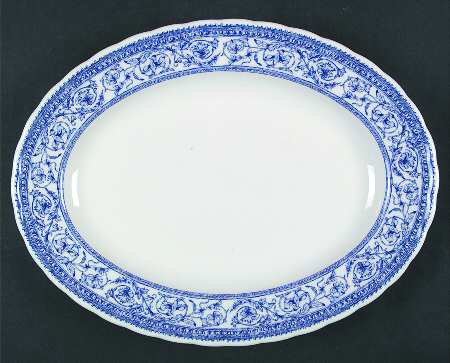 Mainville Blue 13" Oval Serving Platter