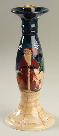 Folk Santa (Large Flakes) 10" Candlestick