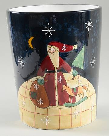 Folk Santa (Large Flakes) China Waste Basket