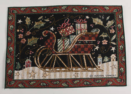 Holiday Greetings (Red Border) Cloth Placemat