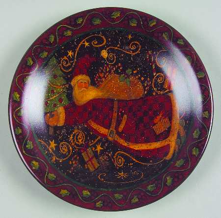 Holiday Greetings (Red Border) Salad/Dessert Plate