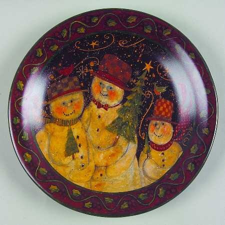 Holiday Greetings (Red Border) Salad/Dessert Plate