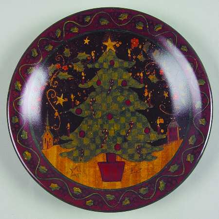 Holiday Greetings (Red Border) Salad/Dessert Plate