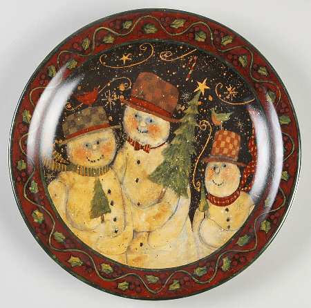 Holiday Greetings (Red Border) Dinner Plate