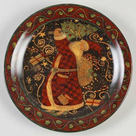 Holiday Greetings (Red Border) Dinner Plate