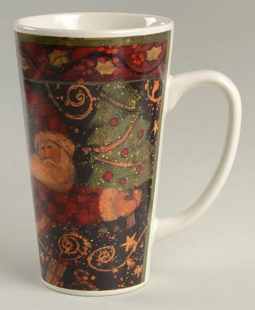 Holiday Greetings (Red Border) Latte Mug