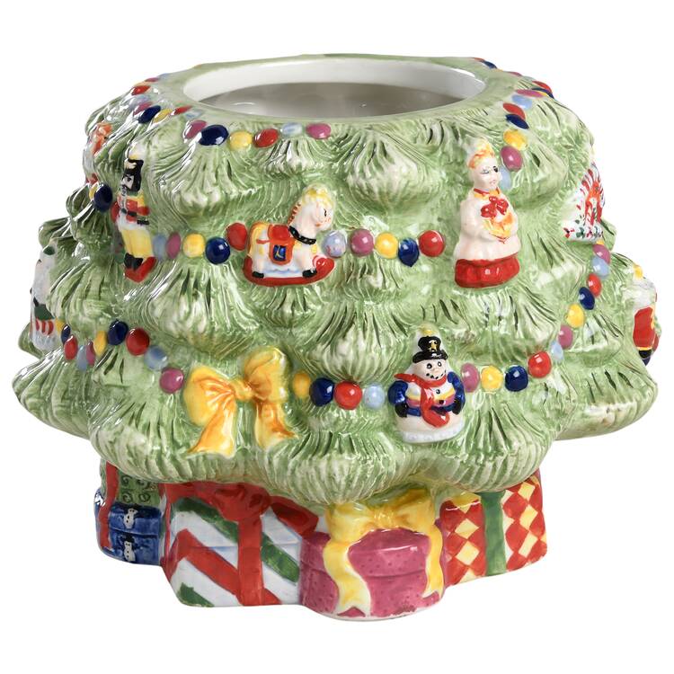 Holiday Celebrations (Green Trim) Figural Cookie Jar No Lid
