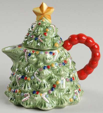 Holiday Celebrations (Green Trim) Figural Creamer & Lid by Christopher Radko