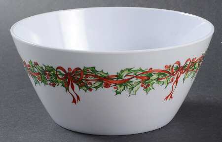 Holiday Celebrations (Green Trim) Melamine All Purpose Bowl