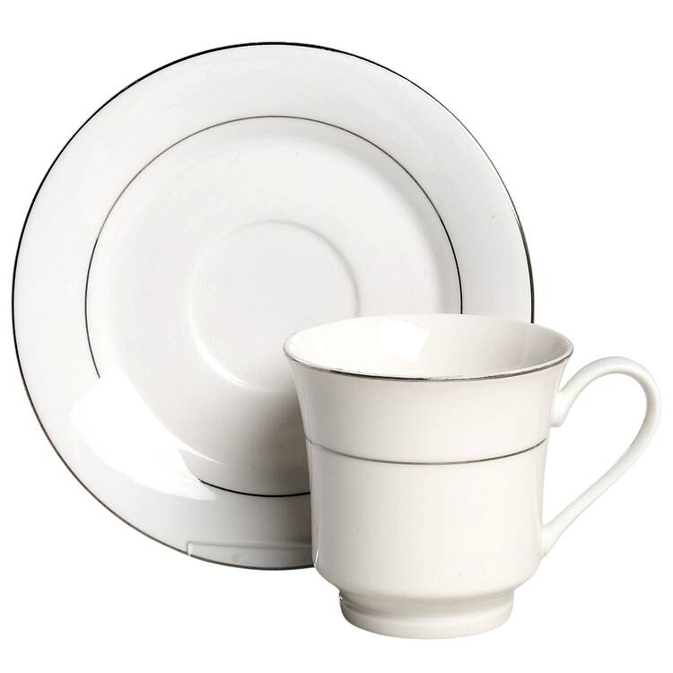 Classic Platinum Footed Cup & Saucer Set