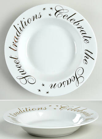 HOLIDAY GREETINGS Rim Soup Bowl