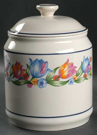 Fresh Cut (Blue Bands, Corelle) Extra Large Canister & Lid