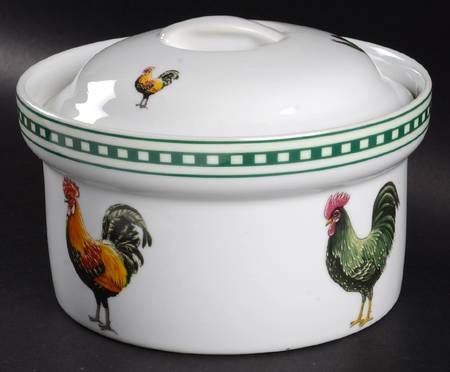 Rooster 1.25 Qt Round Covered Casserole