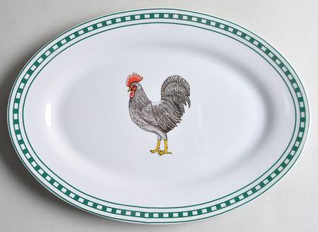 Rooster 12" Oval Serving Platter