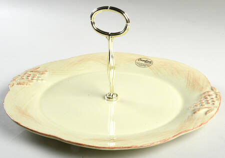 Madeira Harvest (Sage Green) Round Serving Plate with Center Handle (Dp) Hc