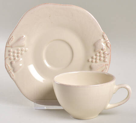 Madeira Harvest (Vanilla Creme) Flat Demitasse Cup & Saucer Set